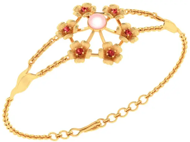 Kalyan Jewellers - Floral Gold Bracelet